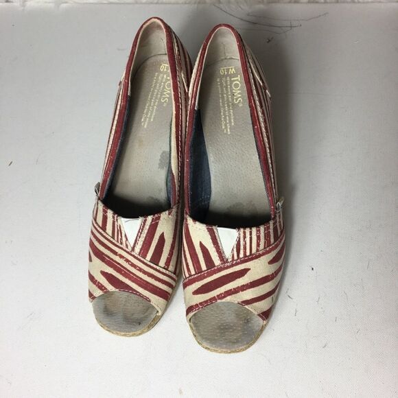 Toms open toe Espadrille wedge sandals size 10W - Picture 2 of 9
